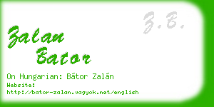 zalan bator business card