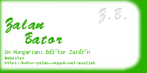 zalan bator business card